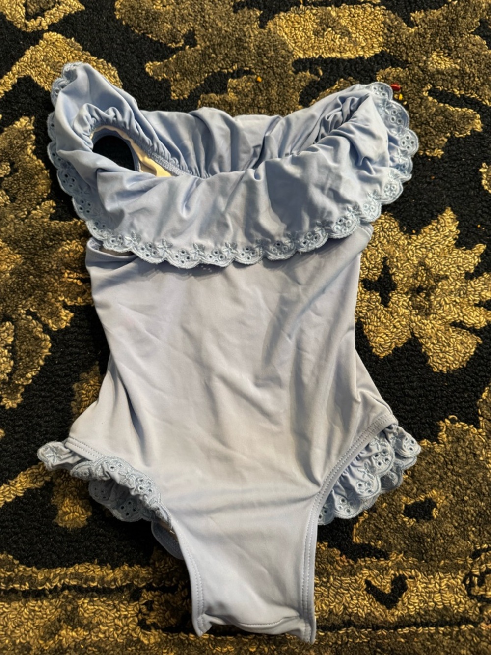 TBBC Ruffled One-Piece Swimsuit in Light Blue
